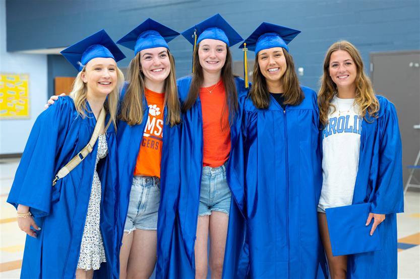 Students participate in a senior walk